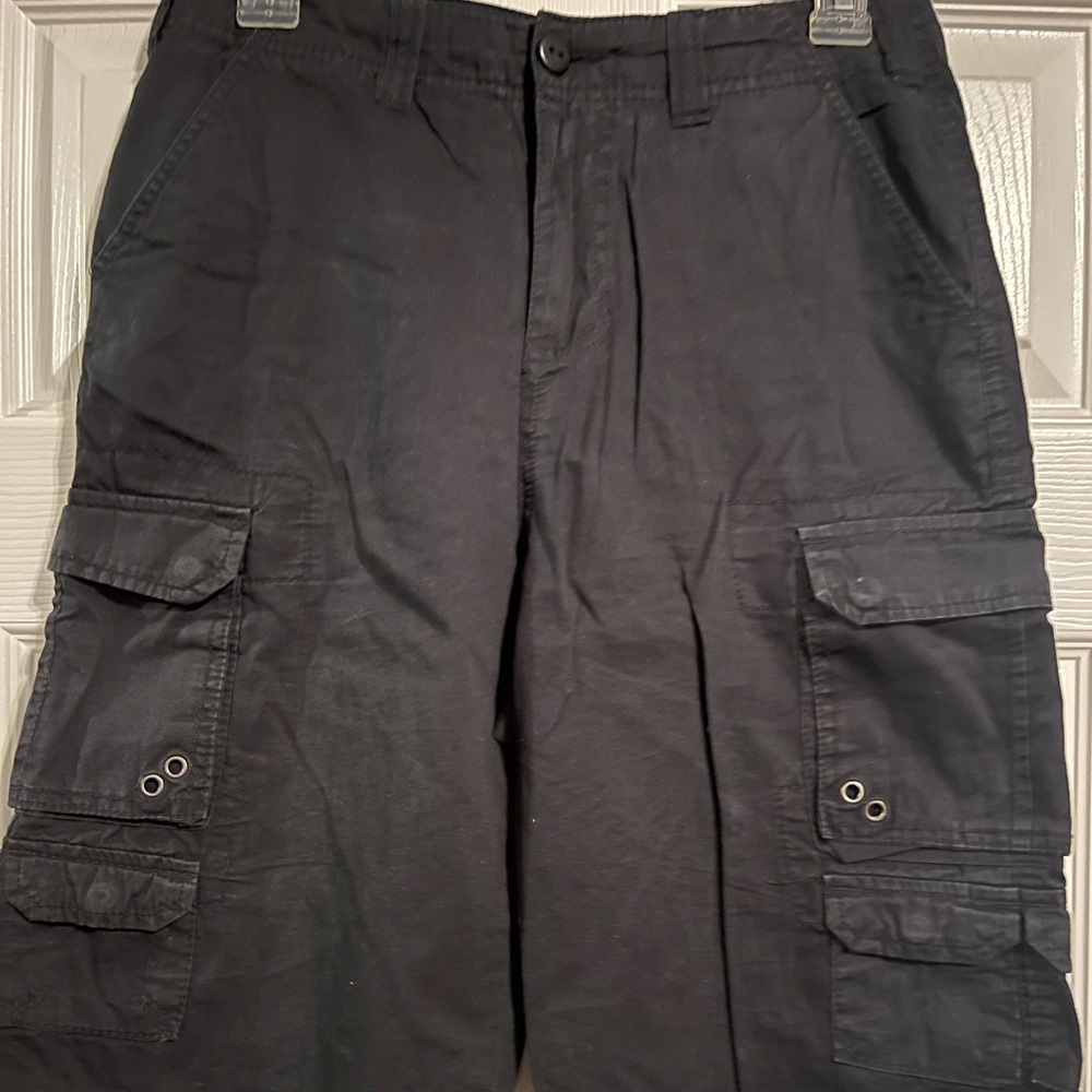 Boys Black Cargo Shorts